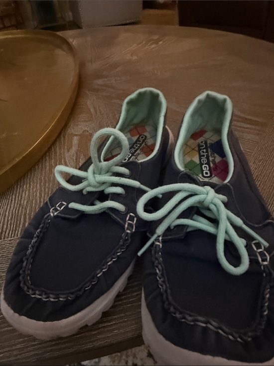 Skechers Shoes - Skechers Navy and Mint Lace-Up Casual Loafers